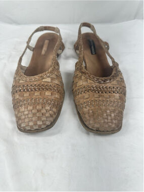 Sesto Meucci Womens Size 8.5 Braided Brown Leather Strappy Sandals, Italy